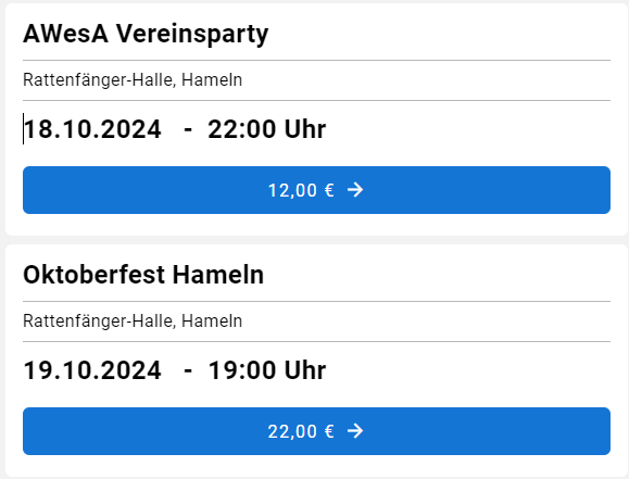 Tickets AWesA Vereinsparty Hamelner Wiesn 