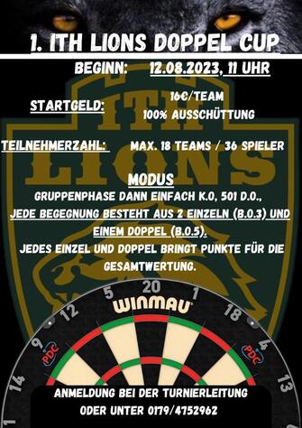 Ith Lions Cup Darts Plakat