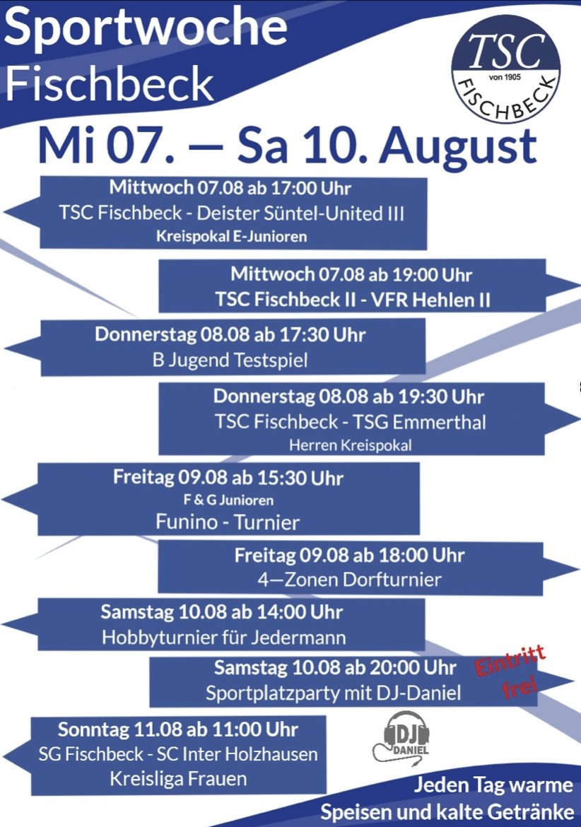 Flyer Sportwerbewoche TSC Fischbeck