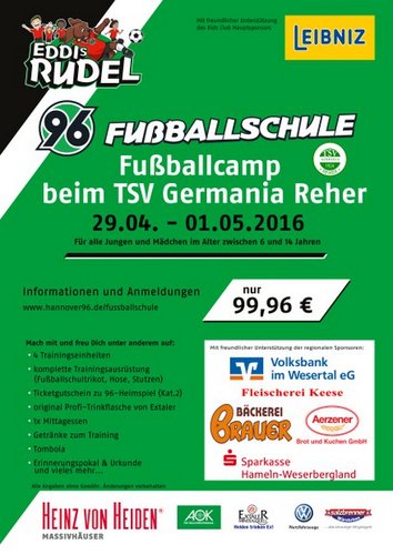 Fussballschule Hannover 96 Plakat 2016 AWesA